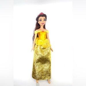 Disney Princess Belle Doll 11.5” Yellow Gold Glitter Gown Mattel